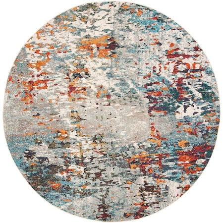 Safavieh 12 x 12 ft. Madison 400 Round Contemporary Rug - Grey & Blue MAD471F-12R